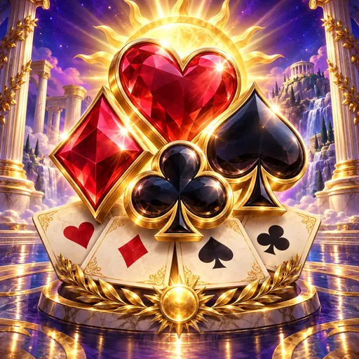 Apollo Pays pokie reels dressed in Greek columns, gems and playing-card symbols