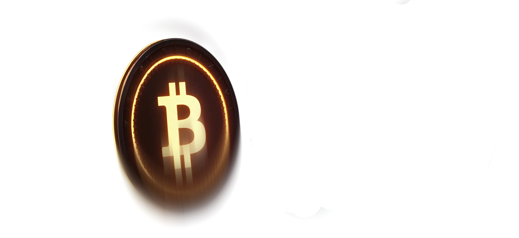 Glowing Bitcoin coin representing BTC payments at Here2Win Casino